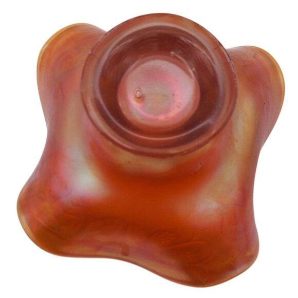 Antique Fenton Blackberry Spray Marigold Carnival Glass Ruffled Footed Bowl 1216 - Picture 5 of 7